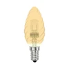 HCL-42/CL/E14 candle twisted gold Лампочка галогенная свеча желтая E14 42W Uniel HCL-42/CL/E14 candle twisted gold