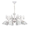 S9091-8 Люстра подвесная Day&Night, 8 плафонов, белый с золотом и прозрачным