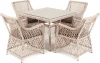 AC4T-5-SET beige "Айриш" обеденная группа плетеная на 4 персоны, цвет бежевый 4SIS арт.УТ-00002199