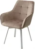 628M03602 Стул M-City MAVERICK BLUVEL-40 BEIGE/ белый каркас, поворот.360 град.