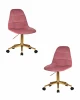 SET-2 9800-Gold-LM MONTY GOLD Набор 2 шт Офисное кресло для персонала DOBRIN MONTY GOLD (розовый велюр (MJ9-32))