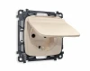 MO328010 Комплект механизма Ambrella Volt электрической розетки OMEGA MO328010 Бежевый матовый с заземлением со шторками и защитной крышкой 2P+E 16A-250V IP44 QUANT