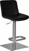 94AD-LMO ALDO, цвет сиденья черный (YP33-19), цвет основания нержавеющая сталь Стул барный DOBRIN ALDO (черный PU YP33-19, основание из нержавеющей стали)