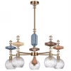 5414/5 Потолочная люстра на штанге Odeon Light Terra 5414/5 античная бронза/терракот/синий/бежевый/коричневый/металл/керамика E14 5*40W