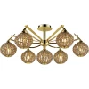 917-07-33 gold + brown crystal Потолочная люстра N-Light 917 917-07-33 gold + brown crystal