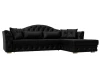 128032 Диван угловой Артис правый угол (Брус,Рейка/Пластик/Экокожа/Черный) Лига Диванов 128032