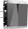 W1120044 Выключатель двухклавишный (графит акрил) Werkel W1120044 (a064081)