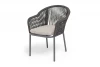 LIO-CH-001 RAL7024 Mua D-grey(beige052) "Лион" стул плетеный из роупа, каркас алюминий темно-серый (RAL7024) муар, роуп темно-серый круглый, ткань бежевая 052 4SIS LIO-CH-001 RAL7024 Mua D-grey(beige052)