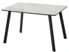 480M06043 Стол ТИК ТАК 120 цвет Белый мрамор активный, керамика / Черный каркас M-City 64588
