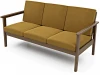 211040 Диван Arsko прямой Лориан Б орех велюр горчичный