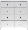 2500000209758 Комод Leset Нирита/Хайди, 8 ящиков, Белый (Сталь,Экокожа/Белый) арт.2500000209758