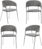 FR 0860K Комплект из 4-х стульев Bradexhome Turin серый вельвет с хромированными ножками