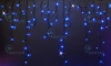 RL-i3*0.9F-B/B Гирлянда светодиодная Бахрома синяя с мерцанием 220B, 144 LED, провод черный, IP54 RL-i3*0.9F-B/B Rich LED