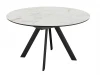 00-00081866 Стол DikLine SKC120 d1200 Керамика глянец Ostra Bianco (мрамор глянец белый)/подстолье черное/опоры черные 00-00081866