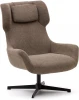 178408 Zalina Вращающееся кресло с подлокотниками из светло-коричневой синели La Forma (ex Julia Grup) арт.178408