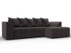 136725 Диван угловой Лига-113 угол правый (ДСП,Велюр/Коричневый) Лига Диванов 136725