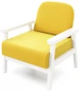 21962 Кресло Arsko Флори белая эмаль велюр желтый