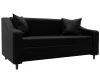 129771 Диван прямой Лига-071 (ЛДСП,Брус,Фанера/Дерево/Экокожа/Черный) Лига Диванов 129771