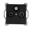 G6206B Розетка оконечная TV+SAT + акустическая (антрацит) Jasmart G-Classic G6206B