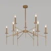 60142/9 латунь Потолочная люстра Wi-Fi на штанге Eurosvet Anders 60142/9 латунь (220V, управление смартфоном, голосовое управление, умный дом - Minimir Home, Алиса, Маруся, Салют, свеча)
