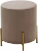 480M05144 Пуф для гостиной ШАРЛЬ круглый Mr27 Бежевый, велюр / золото