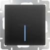 WL08-SW-1G-LED Выключатель встраиваемый одноклавишный с подсветкой Werkel, черный