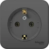 BLNRA110116 Розетка накладная с заземлением (антрацит) Systeme Electric Blanca BLNRA110116