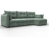 133660 Диван угловой Лига-100 НПБ угол универсальный (ДСП,Фанера/Пластик/Велюр/Зеленый) Лига Диванов 133660