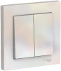 ATN000452 Выключатель встраиваемый двухклавишный (жемчужный) Systeme Electric AtlasDesign ATN000452