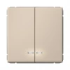 GAL001253 Выключатель двухклавишный с подсветкой (песочный) Systeme Electric GAL001253