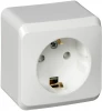 PA16-004B Розетка накладная с заземлением и шторками (белый) Systeme Electric Этюд PA16-004B