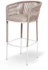 MAR-BCH-st001 W Mua beige(beige15052) "Марсель" стул барный плетеный из роупа, каркас из стали белый муар, роуп бежевый круглый, ткань бежевая 15052 4SIS арт.УТ-00011261