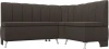 122501 Диван кухонный угловой Кантри правый угол (Коричневый/Рогожка) Лига Диванов арт.122501