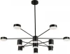 07649-13D,19 Потолочная люстра на штанге диммируемая Kink Light Мекли 07649-13D,19 черный Led 7*12W+6*16W с пультом ДУ (220V)