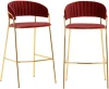 FR 0716P Комплект из 2-х стульев полубарных Turin винный с золотыми ножками Bradexhome арт.FR 0716P