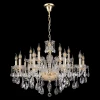MONICA SP10+5 GOLD Подвесная большая люстра Crystal Lux MONICA SP10+5 GOLD (220V, подвески, на цепи, подсвечник, свеча)