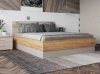 559201 Двуспальная кровать Woodville Кассандра 160х200 дуб крафт золотой / кашемир 559201