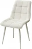 628M03709 Стул CHIC WZ2042-01 молочный фактурный велюр/ белый каркас