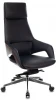 _DAO-2/BLACK Кресло руководителя Бюрократ _DAO-2 черный кожа с подголов. крестовина алюминий