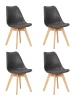 LMZL-PP635-N_LB-TR_P-G-04 Набор 4 шт стул обеденный DOBRIN JERRY SOFT (ножки светлый бук, цвет сиденья темно-серый (G-04))