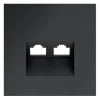 VLS001407 Накладка для розетки компьютерной двойной RJ45+RJ45 Voltum S70 VLS001407 (графит)
