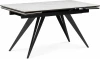 612179 Керамический стол Notta Дарвин 140(200)х80 белый мрамор snow white / черный арт.612179