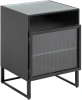 088945 Тумба прикроватная La Forma (ex Julia Grup) Trixie (Черный,Прозрачный/ Металл,Сталь,Стекло)