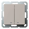 G3023NT Выключатель двухклавишный с подсветкой (тауп soft touch) Jasmart G-Classic G3023NT