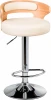1018-LMZ FRED, цвет сиденья кремовый, цвет каркаса сиденья натуральное дерево, цвет основания хром Стул барный DOBRIN FRED (натуральное дерево, кремовый) 1018-LMZ FRED, цвет сиденья кремовый, каркаса натуральное основания хром