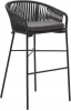 114297 Веревочный барный стул Yanet черного цвета 80 см La Forma (ex Julia Grup) арт.114297