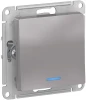 ATN000313 Выключатель встраиваемый одноклавишный с подсветкой (алюминий) Systeme Electric AtlasDesign ATN000313