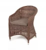 YH-C1103W brown1 Плетеное кресло из искусственного ротанга, цвет коричневый с серой подушкой 4SIS Равенна YH-C1103W brown1