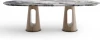 160KD-60072 Стол обеденный, мрамор Venetian Brown, экокожа бежевая 280*120*75см Garda Decor арт.160KD-60072