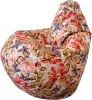 5037231 Кресло Мешок Груша Цветы Оранжевые (2XL, Классический) Велюр арт.5037231